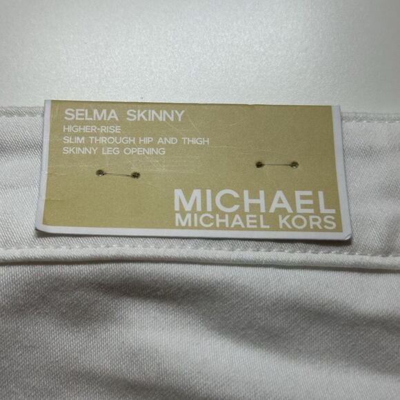 Michael Kors Selma Skinny Jeans Women Plus Sz 18W White Minimalist Comfy Casual - Picture 4 of 15